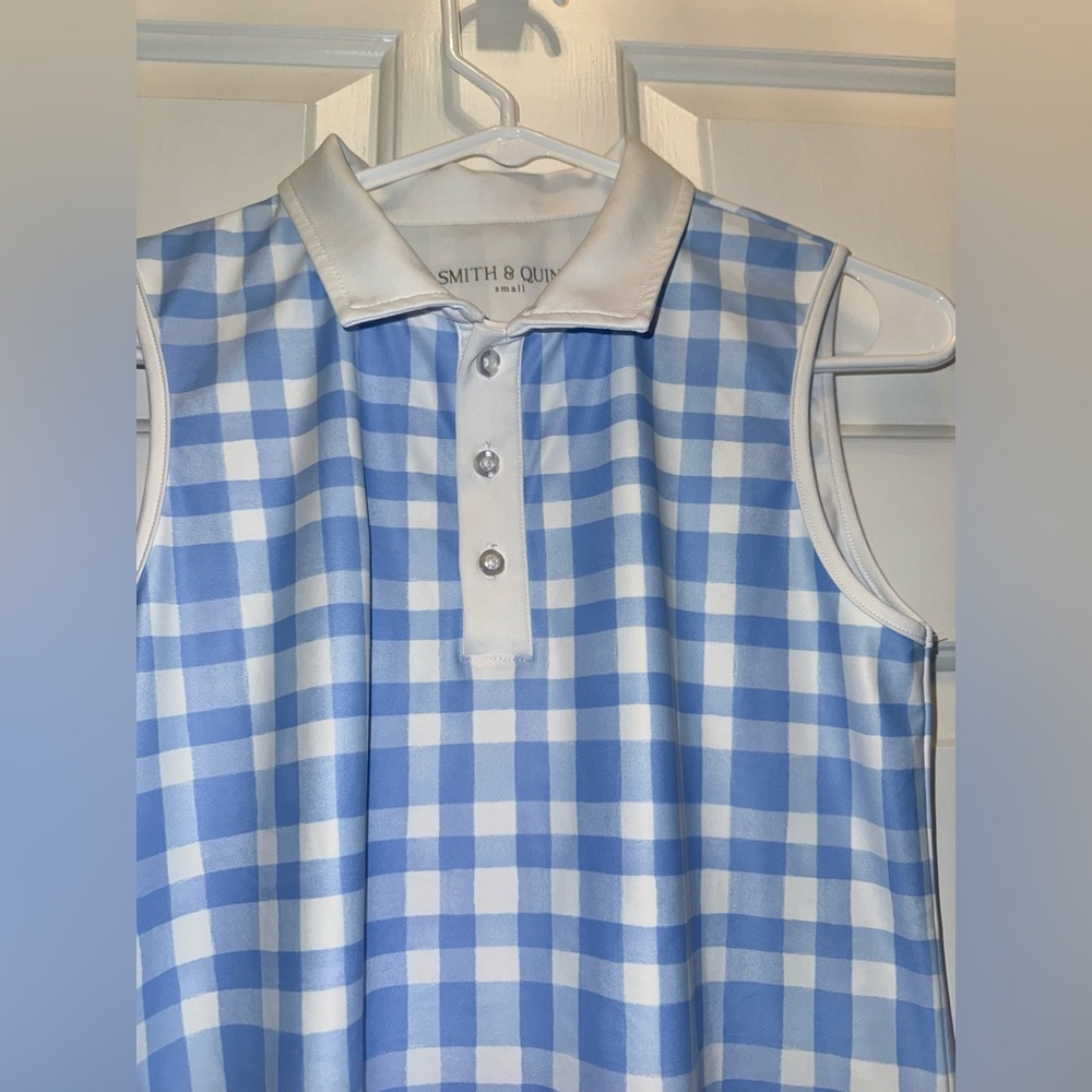 NWOT Smith & Quinn The Kennedy Gingham Check Polo Athletic Golf Top Sleeveless S - Picture 3 of 7